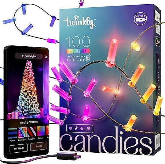 Candies 100 Smart Λαμπάκια LED 6μ. RGB USB σε Σειρά