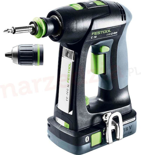 Festool C18 HPC 4,0 I-Plus Двигател За Бормашина На Батерия Безчетков 18V 2x4Ah