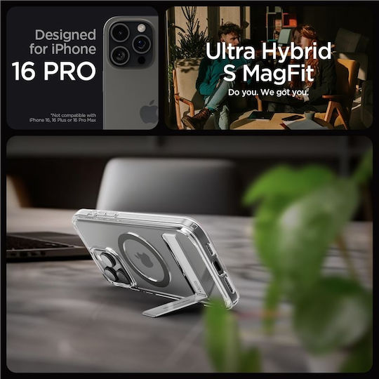 Spigen Ultra Hybrid S MagFit Back Cover Πλαστικό Graphite (iPhone 16 Pro)