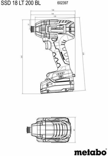 Metabo SSD 18 LT 200 BL Κατσαβίδι Μπαταρίας Solo 18V