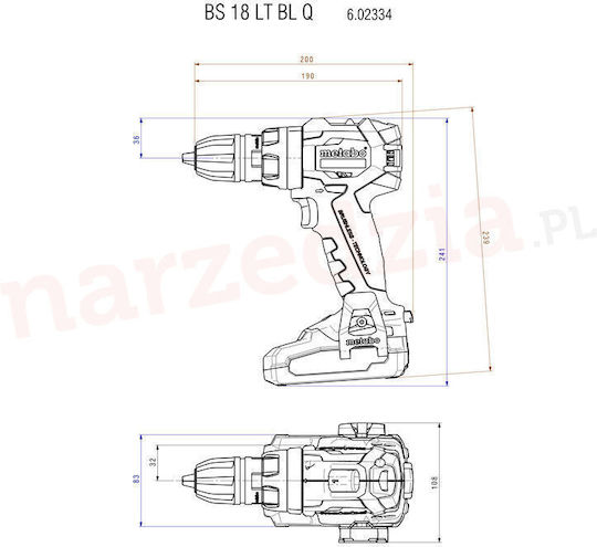 Metabo BS 18 LT BL Q Mașină De Găurit Cu Baterie Solo 18V