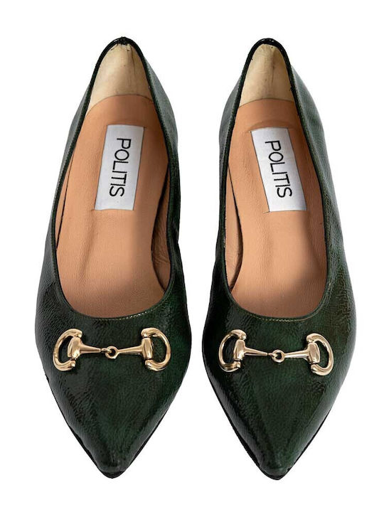 Anatomic Patent Leather Pointy Ballerinas Green