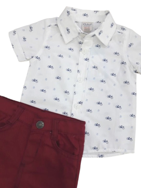 Kids' Set with Pants Summer 2pcs Burgundy