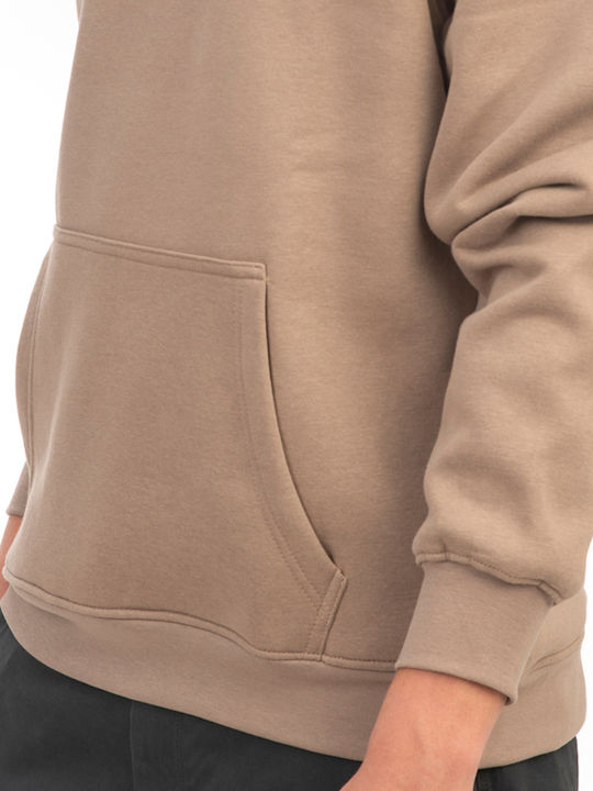 Φούτερ με Κουκούλα Beige