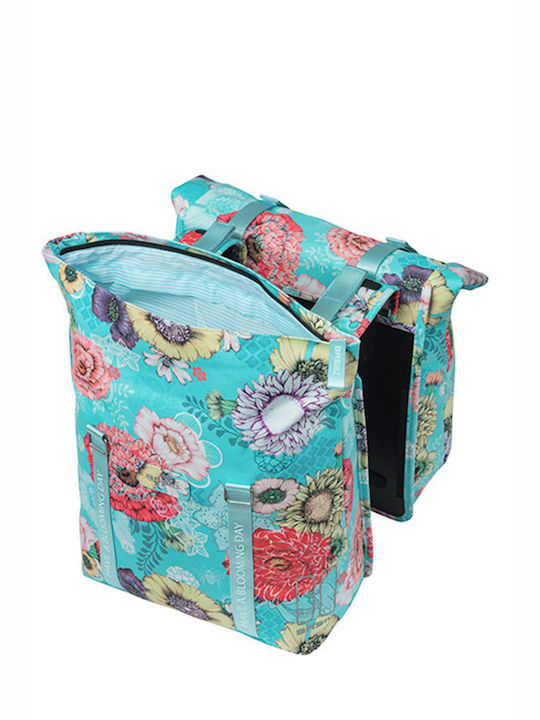 Basil Double Bicycle Rack Bag Blue
