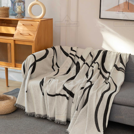 My Home Luxury Michel Armchair Throw 180x180cm Beige