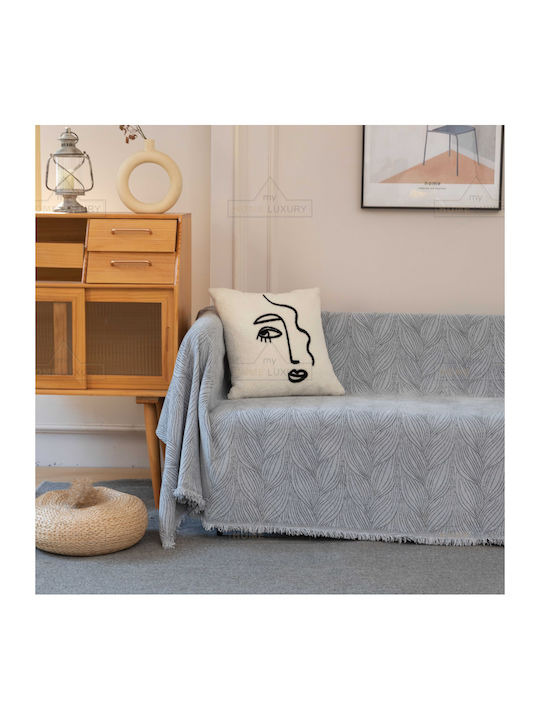 My Home Luxury Pommard Ριχτάρι Πολυθρόνας Ζακάρ 180x180εκ. Γκρι