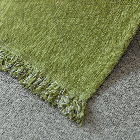 My Home Luxury Bolivia Three-Seater Sofa Throw Jacquard 180x280cm Green