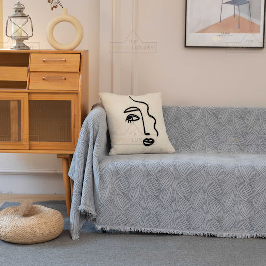 My Home Luxury Pommard Ριχτάρι Τετραθέσιου Καναπέ Ζακάρ 180x320εκ. Γκρι C1 C1-11320