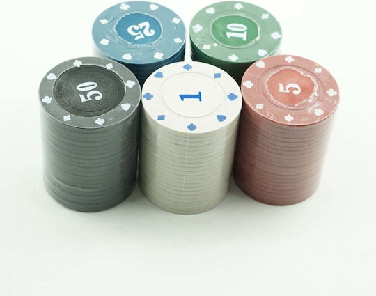 Set 200 Numbered Poker Chips 12gr in Metallic Box with 2 Decks and Felt