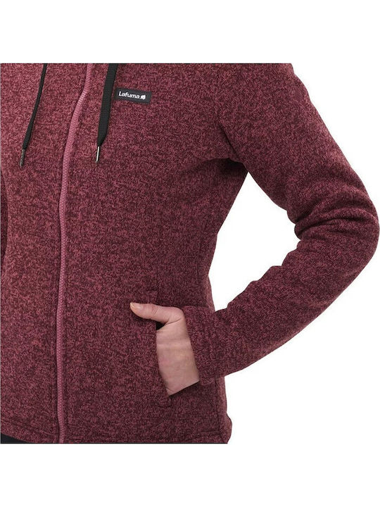 Women's Cardigan with Zipper Wine Red