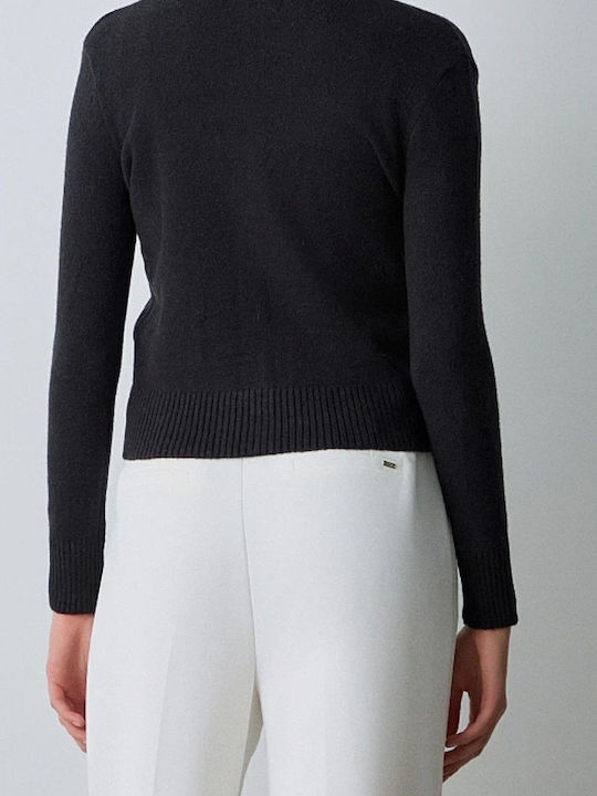 Women's Knitted Cardigan with Buttons Black