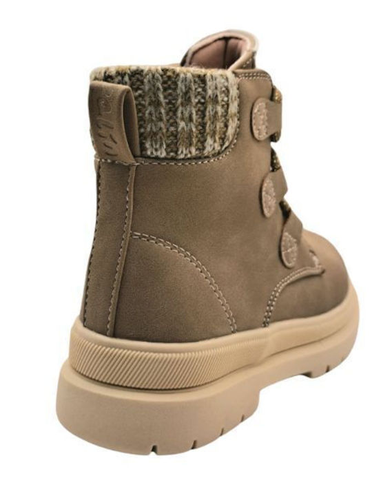 Kinderstiefel mit Schnürsenkeln Sand-Beige
