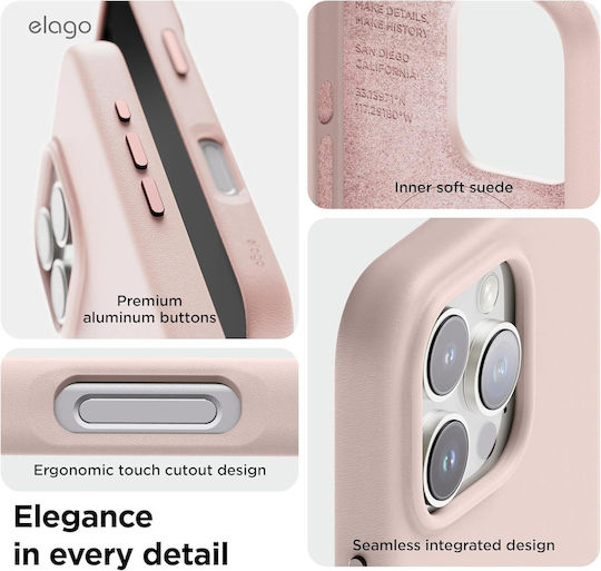 Elago Back Cover Δερμάτινο Ροζ (iPhone 16 Pro Max)