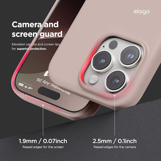 Elago Back Cover Δερμάτινο Ροζ (iPhone 16 Pro)