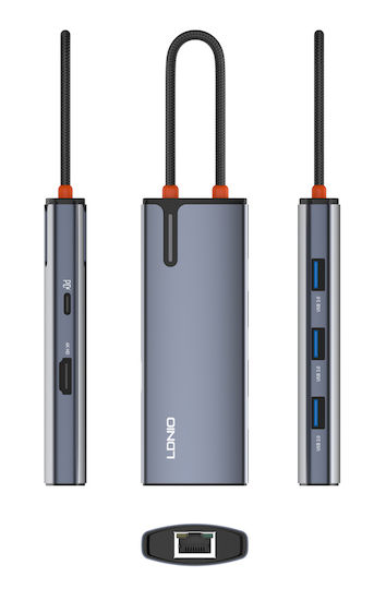Ldnio DS-16H USB-C Docking Station mit HDMI 4K PD Ethernet Gray