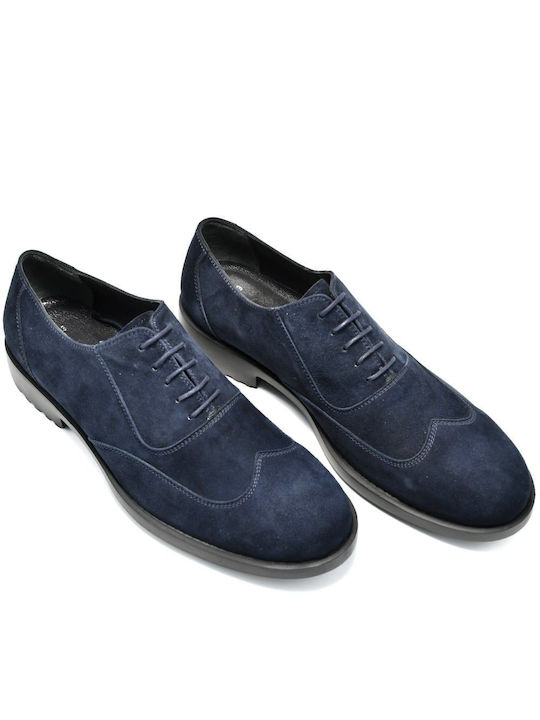 Garda Shoes Men's Leather Oxfords Blue