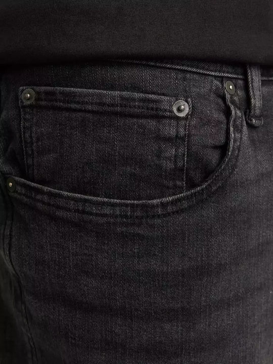 Men's Elastic Jeans Pants with Slim Baggy Fit Black Denim