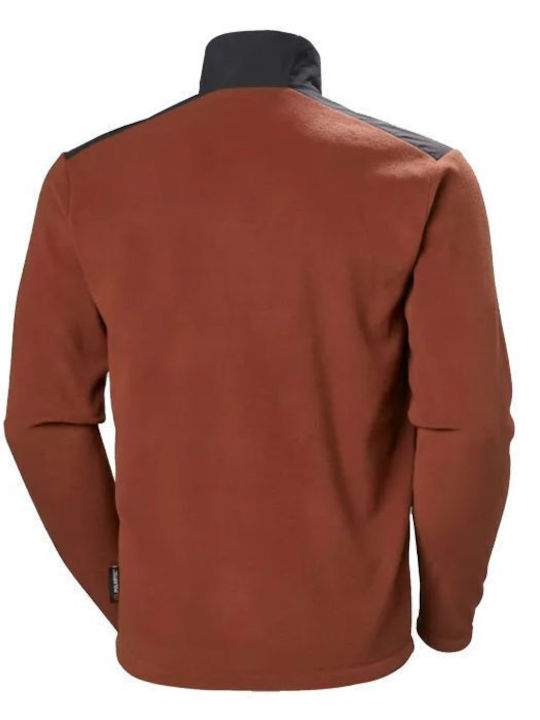 Helly Hansen Daybreaker Men's Fleece Cardigan with Zipper Iron Oxide