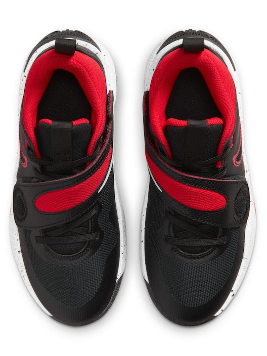 Team Hustle D 11 K Kids Sports Shoes Basketball with Hoop & Loop Closure Black