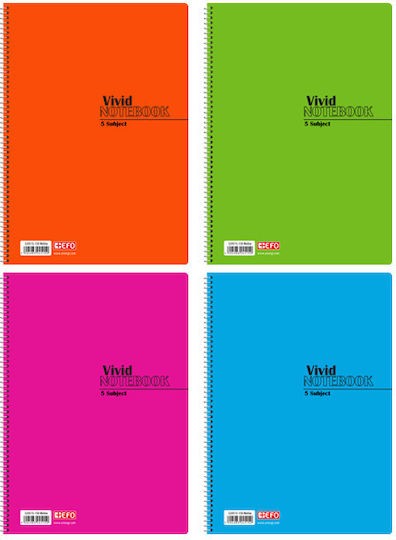 Caiet Cu dungi A4 5 de Subiecte Θεμάτων Vivid Notebook Albastru deschis 1buc