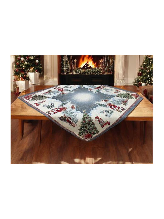 Linea Home Set Christmas Tablecloths Square Fabric White 2pcs