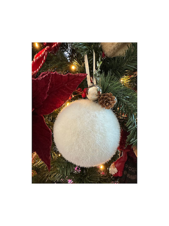 Powder 3 Hanging Ball Ornament Plastic White