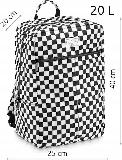 Zagatto Reisetasche Zurück 20Es Black/White Stoff L40xB20xH25cm