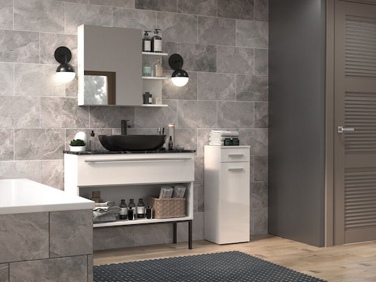 Nel V Ds Weiß Hochglanz Badezimmer Hochschrank