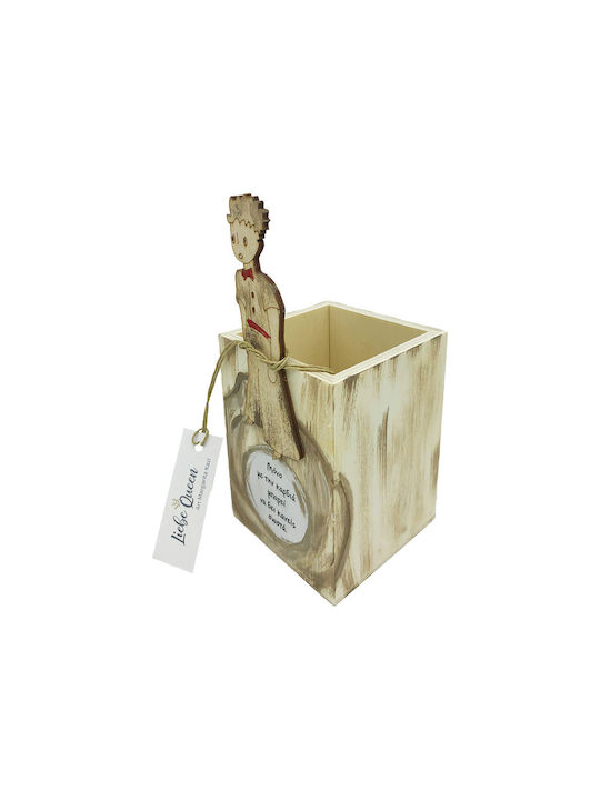 LiebeQueen Tabletop Lucky Charm with Wishes Beige made of Wood 1pcs