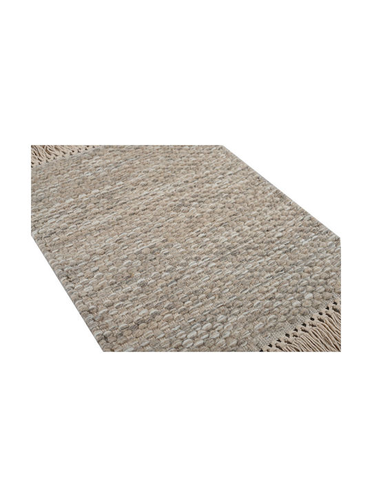 Wool Kilim Rug Dark Beige 160x230 Polcarpet