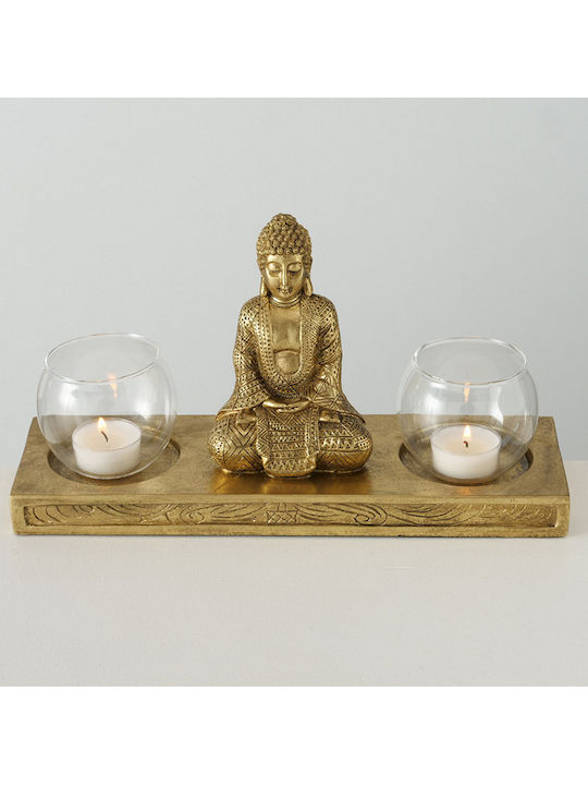 MSA Kerzenhalter Polyresin in Gold Farbe 30x16x16cm 1Stück