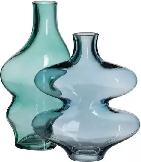 Ixia Regal Vase Glas Grün 12.5x10xH25cm