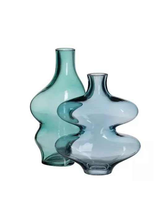 Ixia Regal Διακοσμητικό Βάζο Γυάλινο Μπλε 18x7.5xΥ21.5cm
