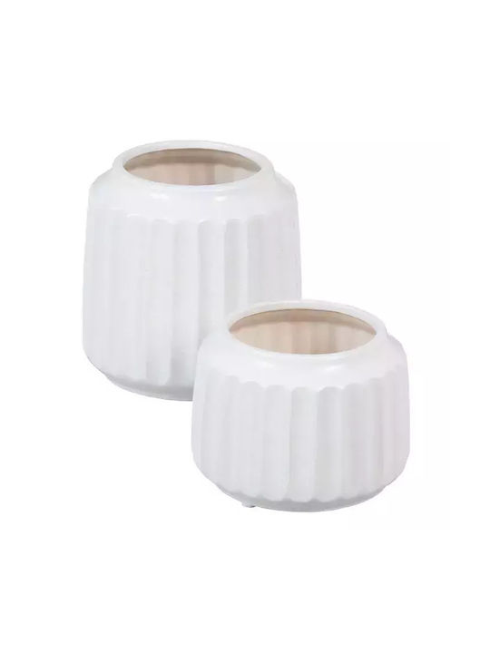 Ixia Regal Διακοσμητικό Βάζο Κεραμικό Λευκό Φ16xΥ16cm