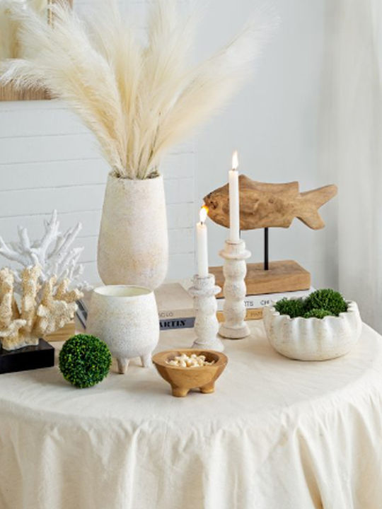 Artekko Candle Holder Concrete in White Color 7.5x21.5x7.5cm 1pcs