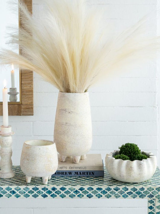 Artekko Candle Holder Concrete in White Color 7.5x21.5x7.5cm 1pcs