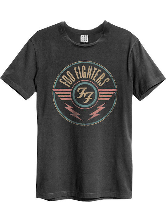 Amplified Foo Fighters FF Air T-shirt Γκρι Βαμβακερό Ανθρακί
