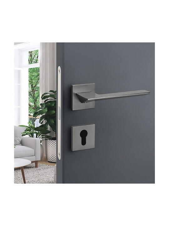 Best Design Lever Front Door with Plate Pair (Center Distance 135mm) Sahara