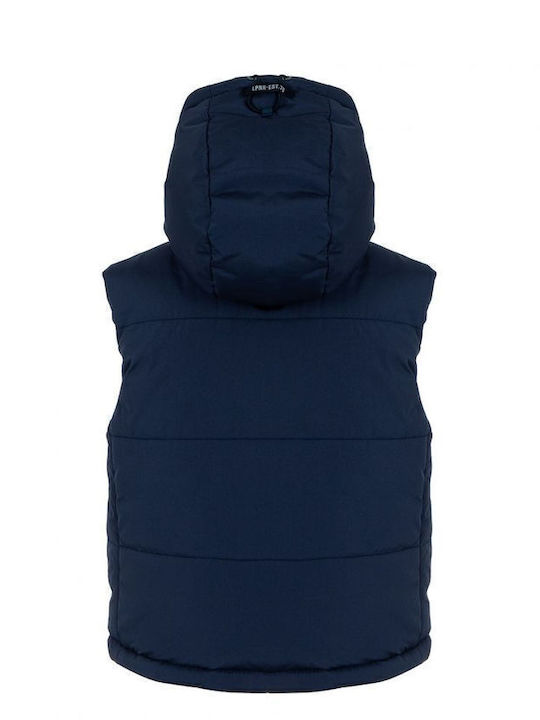 Kids' Casual Jacket Sleeveless Double Sided with Hood Blue-green