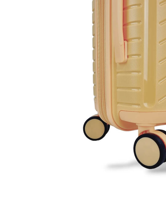 Stelxis Cabin Travel Suitcase Hard Yellow with 4 Wheels Height 55cm