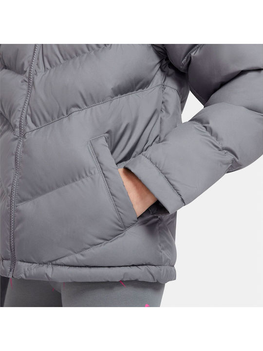 Kids' Sports Jacket with Lining & Hood Grey NSW
