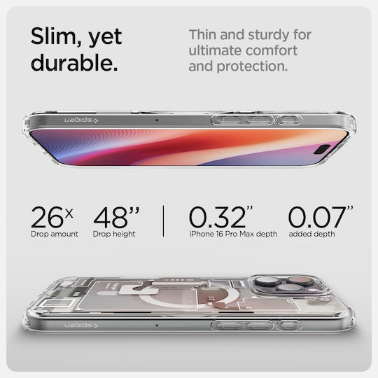 Spigen Ultra Hybrid Zero One (MagFit) Umschlag Rückseite Kunststoff 2mm Natural Titanium (iPhone 17 Pro Max / iPhone 17 Pro / iPhone 16 Pro Max)