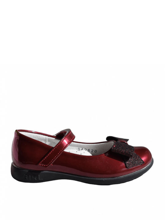 TOYITI Kids Anatomic Ballerinas with Hoop & Loop Closure Burgundy