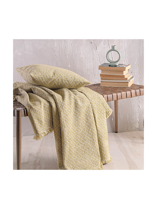 Rythmos Dekorativer Kissenbezug Editor aus 100% Baumwolle Gold 40x40cm