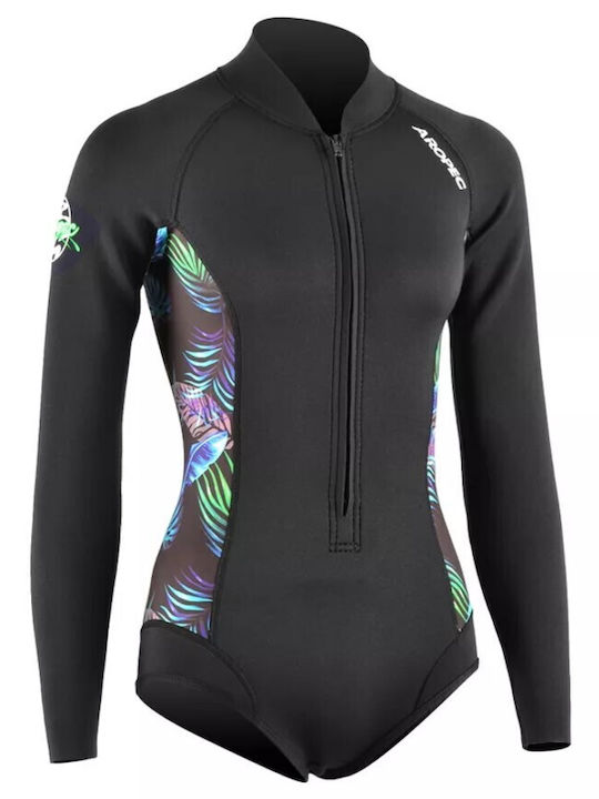 Aropec Monoshort De Scufundare Cu Fermoar Negru 2mm
