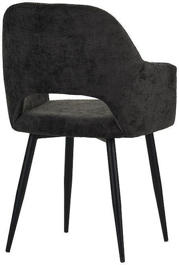 Sessel Speisesaal Factols 53x61x84cm Black Velvet-Black Metal Sessel Speisesaal Factols 53x61x84cm Black Velvet-Black Metal