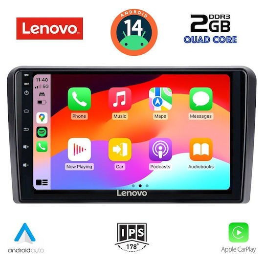 Lenovo Автомобилна Аудио Система (Блутут/USB/AUX/WiFi/GPS/Apple-Carplay/Android-Auto) с Тъчскрийн 10"