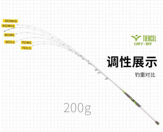 Ecooda Tiercel Etzb Boat Rod 702ls Καλάμι Ψαρέματος για Καθετή 2.1m 16-60gr