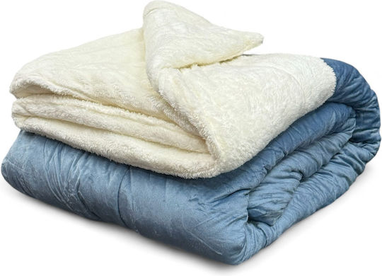 Olia Home Husă de pătură Super Dublu 220x240cm Albastru